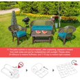 thumbnail image 5 of Outdoor Wicker Chair Cushions of 3 Pieces 44 x 19 x 4 Inch Waterproof Tufted Bench Cushions for Patio Furniture Fade Resistant 1 Loveseat and 2 Square Seat Pad for Swing Sofa Settee (Lake Blue), 5 of 12
