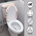 thumbnail image 4 of HELLHERO Flowers Toilet Seat Covers Set Christmas 2 Piece Stretch Fit Fits All Toilet Shapes Bathroom Toilet Cozy Set Stretch, 4 of 8