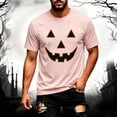 thumbnail image 2 of CONFREE Halloween Mens Short Sleeve Tshirts Crew Neck Hallowmas Pumpkin Face Graphic Lightweight T-Shirts, 2 of 8