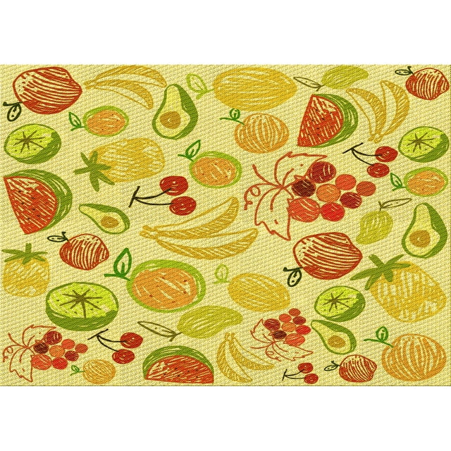 Ahgly Company Tapis Rectangulaire Lavable en Machine Intérieur Transitionnel Jaune Audacieux, 5 Pieds x 7 Pieds