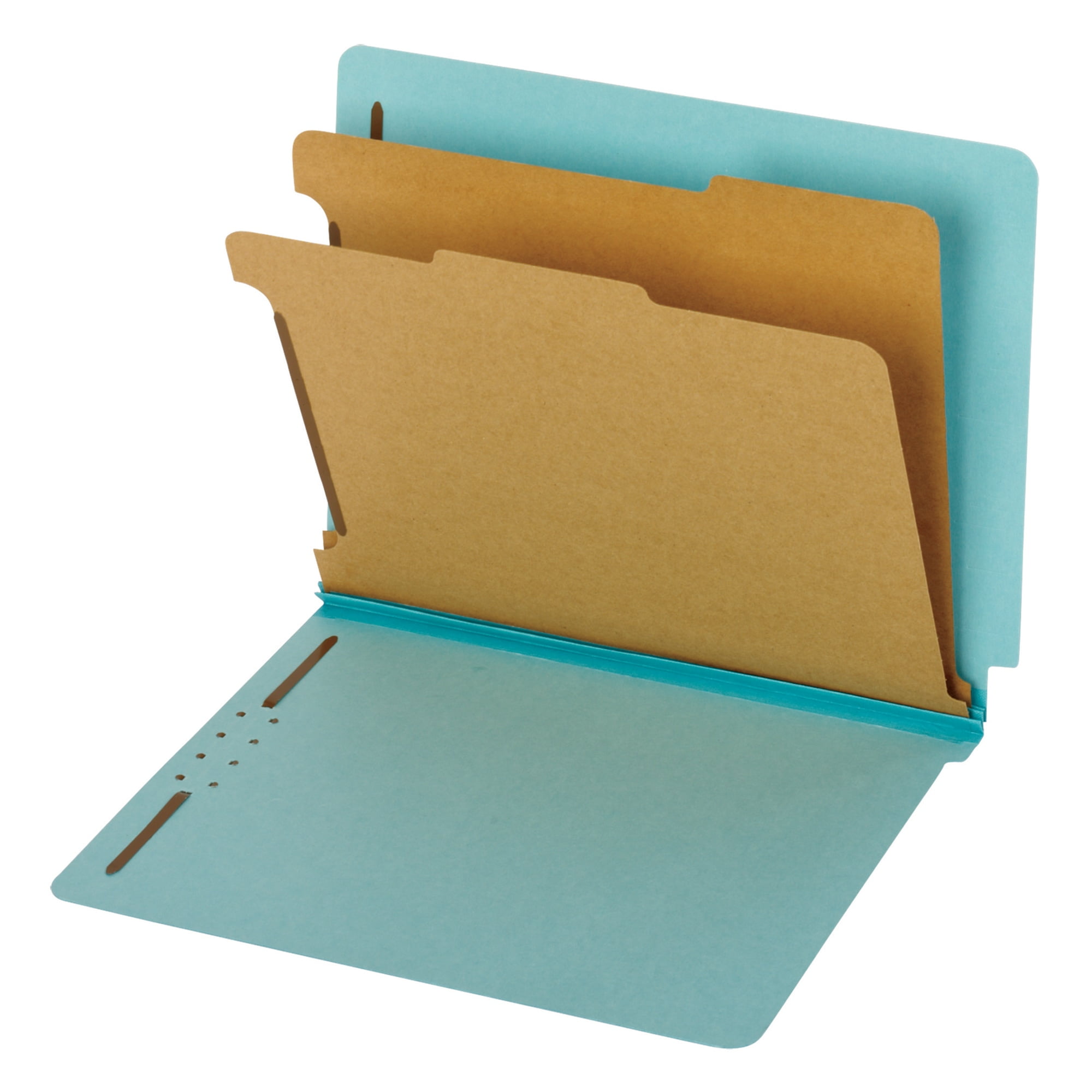 Pendaflex® End Tab Classification Folders, 60% Recycled, Letter Size, Blue, Box Of 10