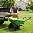 thumbnail image 5 of Costway 2 Tire Wheelbarrow Garden Cart Heavy-duty Dolly Utility Cart Light Green, 5 of 11