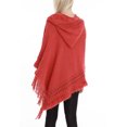 thumbnail image 2 of StylesILove Women Fringed Lace Up Hooded Poncho Pullover Cardigan Soft Wrap (Terracotta ), 2 of 2