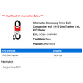 thumbnail image 2 of Alternator Accessory Drive Belt - Compatible with 1995 Geo Tracker 1.6L 4-Cylinder, 2 of 2