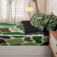 thumbnail image 5 of Manfei Wild Wolf Zipper Full Size Comforter Sets with Fitted Sheet and 2 Pillowcases,Rustic Camo Zipper Bedding Set,Green,Black Reversible,4pcs, 5 of 8