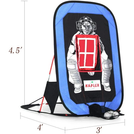 Galileo Baseball Softball Pitching Target Pitching Trainer Baseball Batting net Heavy Duty cage Baseball/Softball Bundle Strike Zone Target with carrying Bag Backstop Screen Equipment Training KB-0015