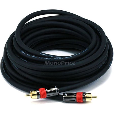 UPC: 0844660026839 | Monoprice Digital Coaxial Audio Cable – 25 Feet – Black | High Quality RG6 RCA CL2 Rated  Gold plated