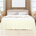 thumbnail image 2 of Unique Bargains 16" Drop Elastic Ruffles Brushed Bed Skirt Twin Pearl White, 2 of 8