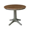 thumbnail image 4 of 36" Round Solid Wood Extension Dining Table With 4 Cross Back Chairs in Distressed Hickory/Stone by International Concepts, 4 of 9