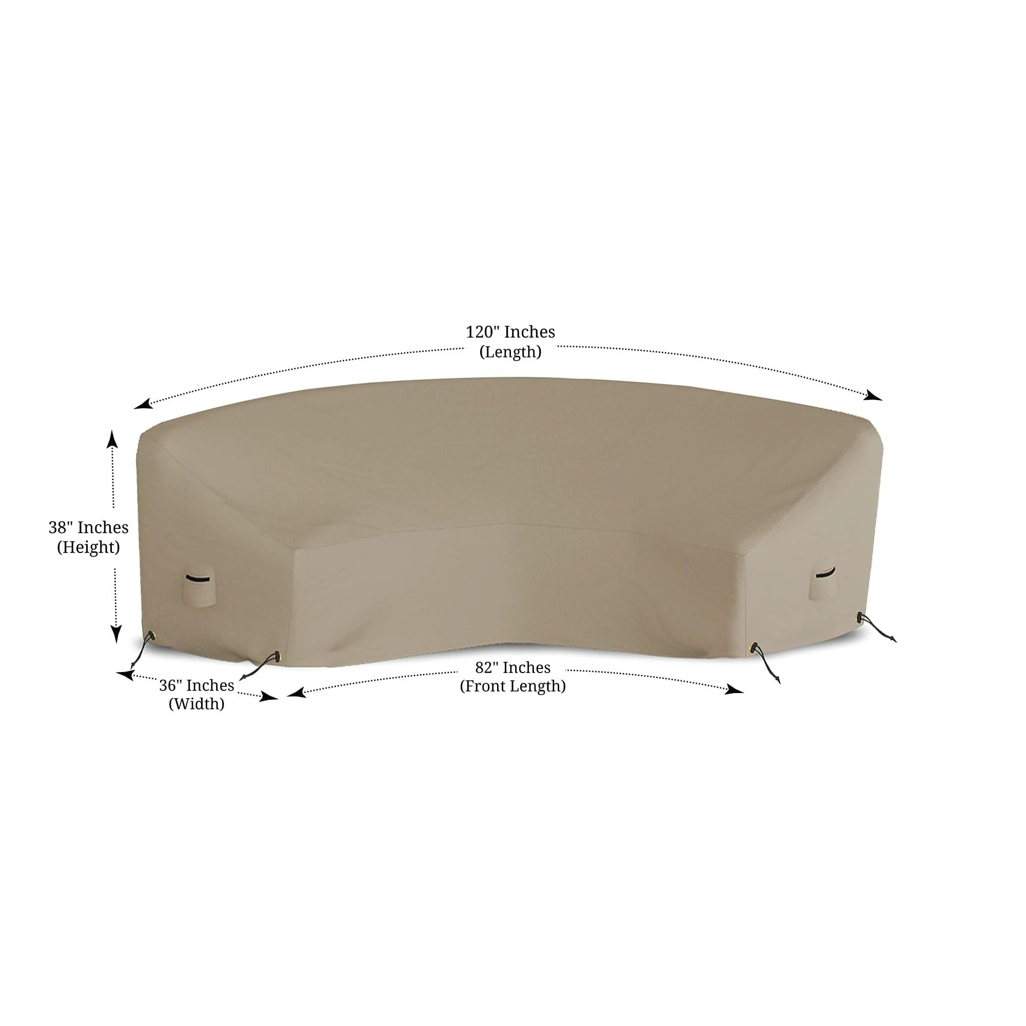 Covers & all Curved Outdoor Couch Cover, 1000D Waterproof, UV-Resistant Patio Furniture Cover