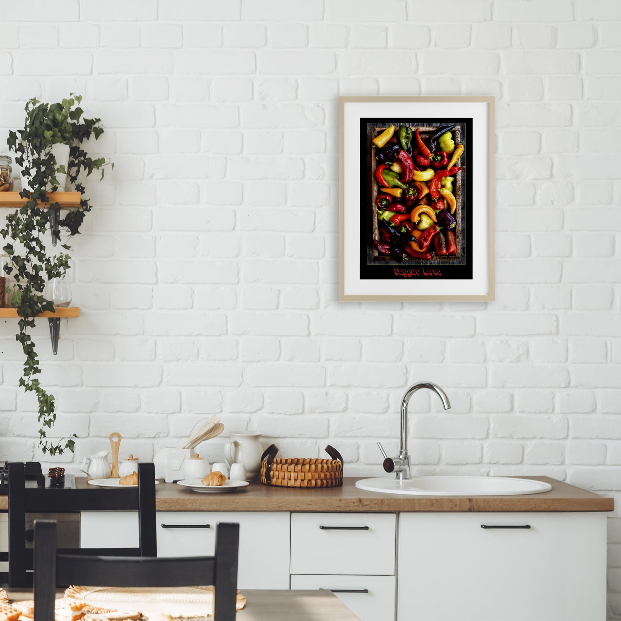 Stupell Industries Pepper Love Vibrant Vegetables Birch Framed Print Under Glass, design by Carl Kravats
