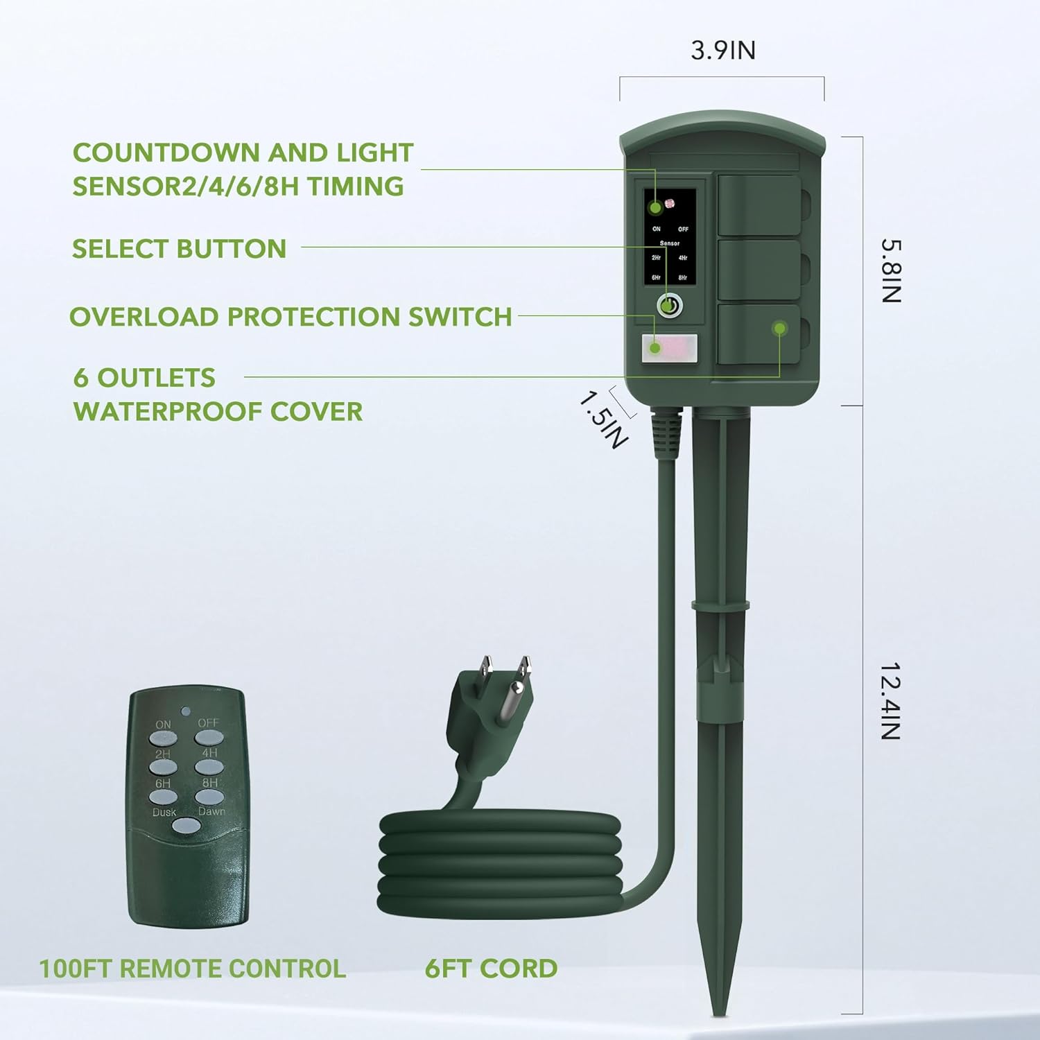 BN-LINK Outdoor Power Stake Timer with Remote Control photo 7
