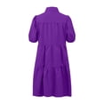 thumbnail image 6 of Iyufng Women Casual Collared Puffed Sleeve Button Down Dresses for Summer, 6 of 6