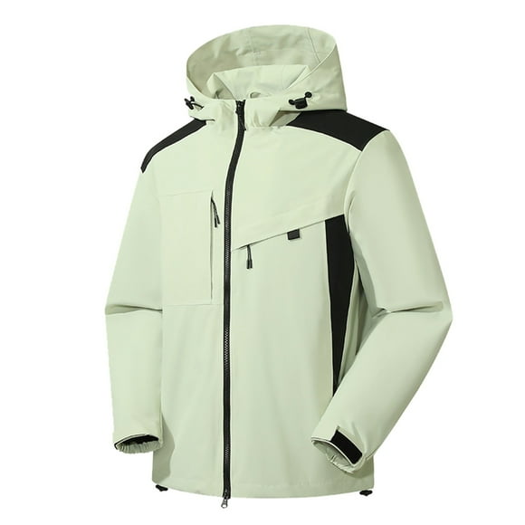 EHQJNJ Mens Casual Jackets Fashion Men's Lightweight Hooded Rain Jacket Outdoor Raincoat Jacket for Hiking Travel Casual Jackets for Men Lightweight Winter Jacket for Men with Hood Insulated