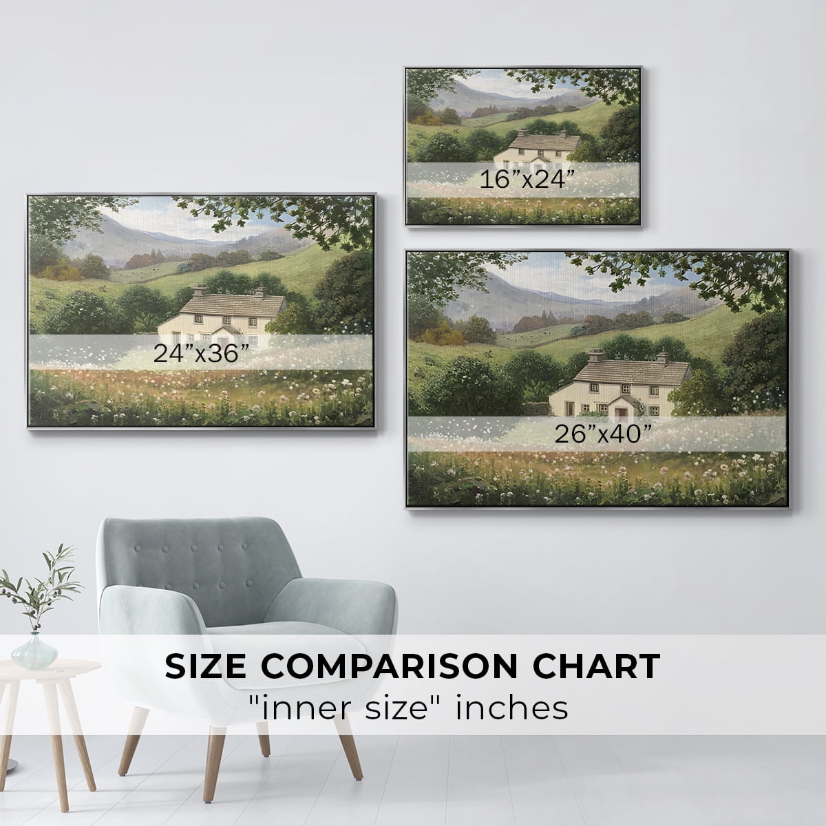 Vintage Landscape-CCXLVIII By Wexford Home Framed in Silver Wood Gallery Wrapped Canvas 17 in. x 25 in.
