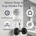 thumbnail image 3 of Aovky Razor Holder for Shower 2 Pack, Suction Cup Shower Razor Holder for Wall, Removable & Reusable Shower Hooks for Bathroom Damage-Free Shaver Holder for Shower Wall for Razor, Towel, Loofah, Clea, 3 of 8