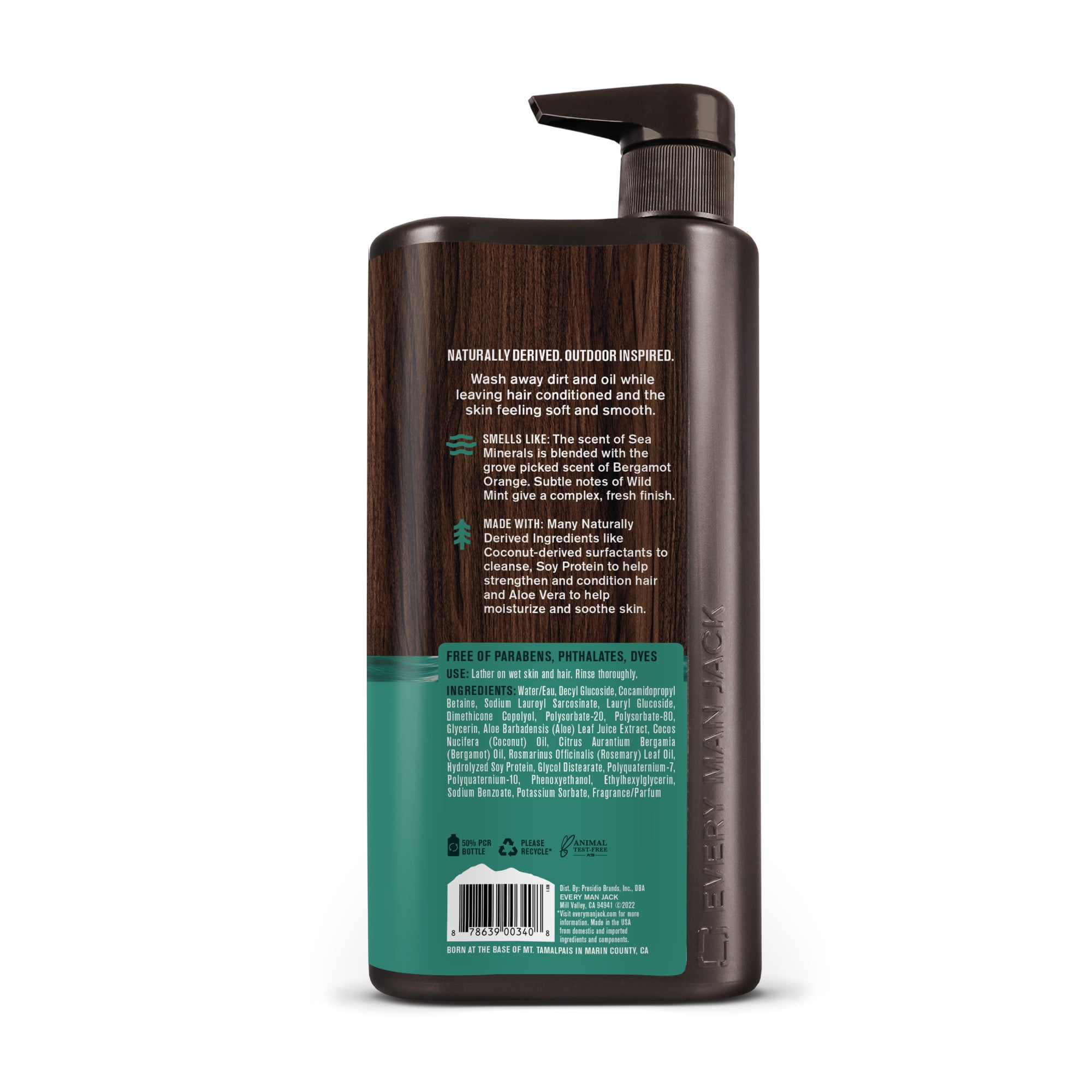 Every Man Jack Sea Salt Hydrating Mens 3-in-1 All Over Wash - 32oz
