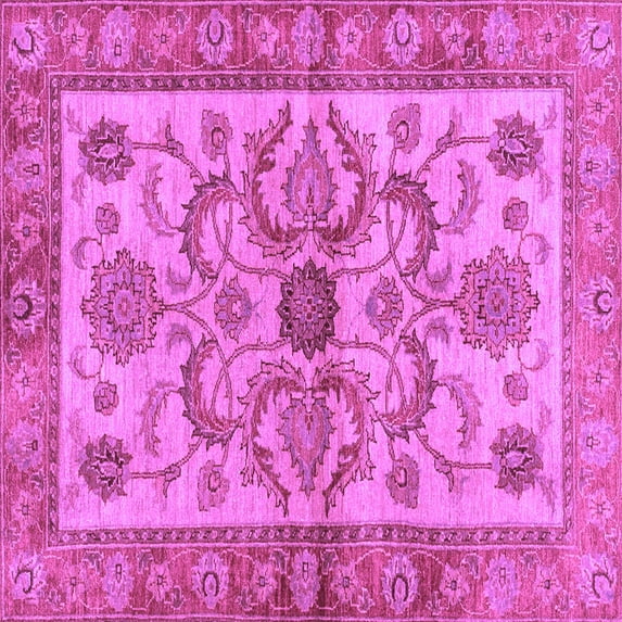 Ahgly Company Indoor Square Abstract Purple Modern Area Rugs, 4' Square