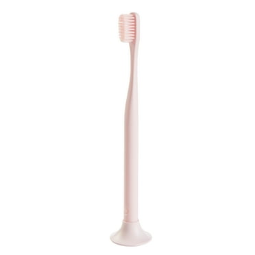 Rose Bogobrush   Stand Recycled Toothbrush with Soft Bristles in Rose Pink