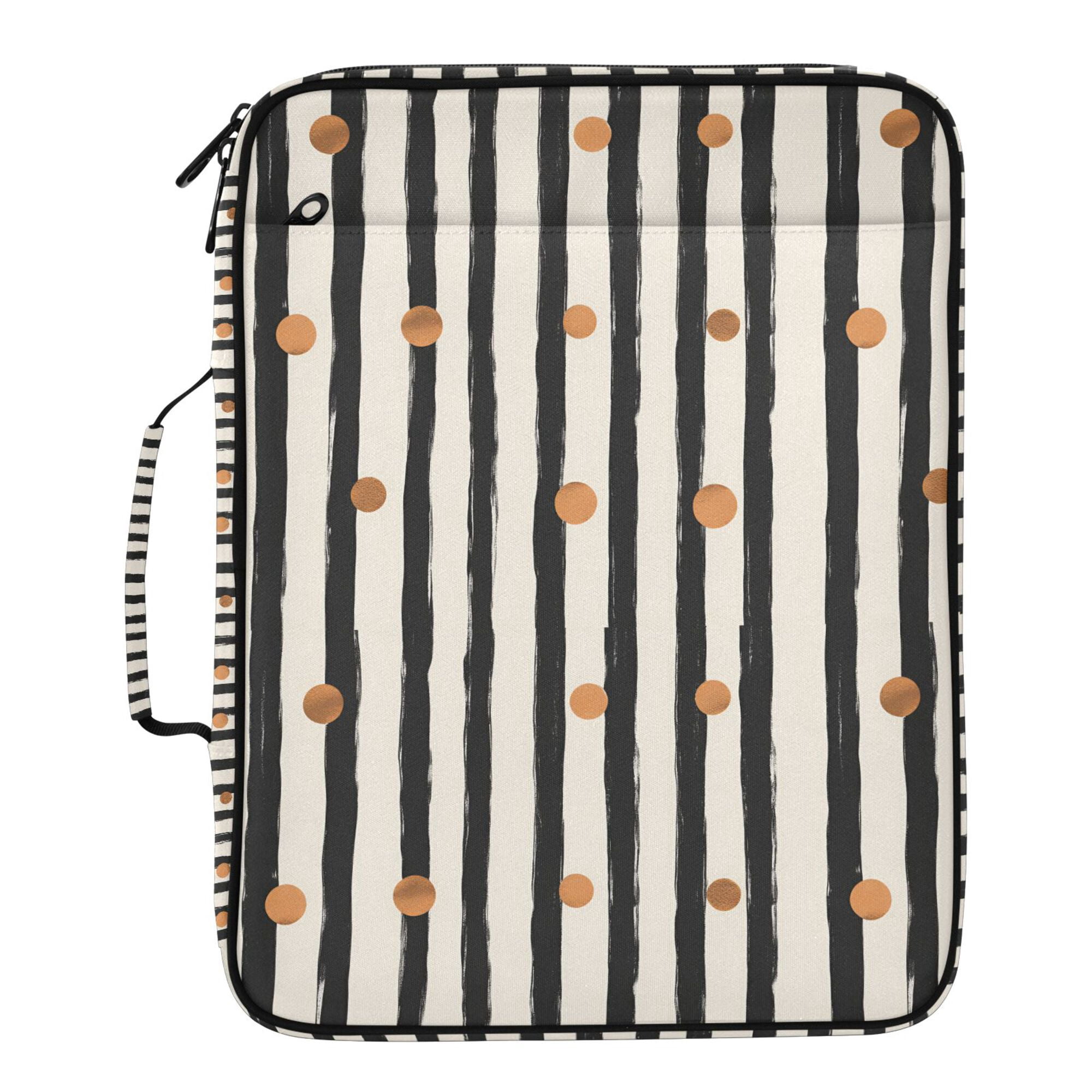 FORMRS Accordion File Folder A4 Size 7-Pocket Expanding Document Organizer Bag with 3 Ring Binder, Black Abstract Stripes