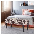 thumbnail image 6 of Exlonjet 39’’ Century Modern Bench- End of Bed Bench Dining Bench Ottomans with Rivet- Upholstered Small Bed Bench Coffee Table Ottoman for Bedroom Entryway and Living Room (Brown Milk Cow), 6 of 9