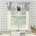 thumbnail image 3 of Forest Bear Kitchen Valance Curtains Wild Animal Bear Pine Tree Forest Snowy Winter Nature Scenery Rod Pocket Valances for Bedroom Living Room Dining Room 54 by 18 in, 1 Panel, 3 of 6
