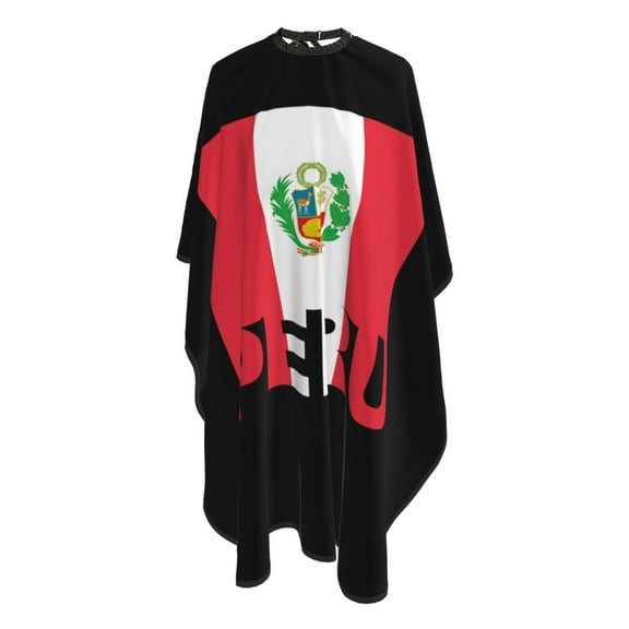 Peru Flag Salon Barber Cape - Professional Hairdressing Waterproof Hair Cutting Cape With Adjustable Snap Closure-Haircut Apron For Hair Stylist And Home Use-55''X66''