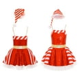 thumbnail image 2 of renvena Kids Girls Christmas Dance Gymnastics Leotard Figure Ice Skating Bodysuit Mesh Tutu Dress with Hat Size 6-16 A Red 16, 2 of 7
