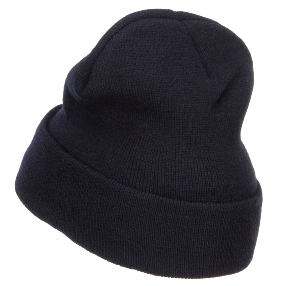 Christmas Stocking Stuffers Embroidered Long Beanie - Navy OSFM