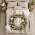 thumbnail image 5 of Farmhouse Wreath Wood Plank Flannel Blanket, Cozy Rustic Sofa Throw for Cottage Lovers and Farmhouse Fans, Warm Bedroom Reading Nook Home Decor, Housewarming Christmas Gift, 5 of 9