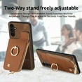thumbnail image 6 of Dteck Case for Samsung Galaxy S24 Plus,Mangetic Premium Leather Card Slots Zipper Wallet Case Shockproof 360°Rotation Ring Stand Protective Cover for Galaxy S24+,Brown, 6 of 10