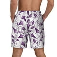 thumbnail image 3 of Kdxio Violets Flowers Print Men's Swim Trunks with Compression Liner 7 Inch Inseam Quick Dry Swim Shorts, 3 of 7