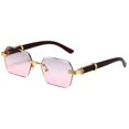 thumbnail image 4 of Gafas de sol cuadradas sin marco, gafas de moda para mujer, gafas de sol con protección solar degradada, 4 of 6