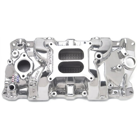 Edelbrock 71011 Performer RPM Intake Manifold; Polished Finish; 4 bbl Carb; 1500-6500rpm; Non-EGR;