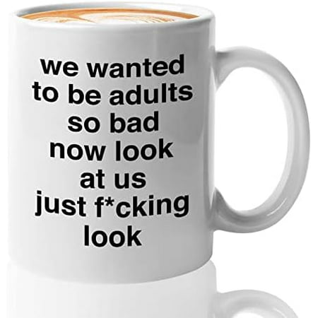 

Novelty Ceramic Coffee Mug We Wanted To Be Adults So Bad Funny Mug Anniversary Birthday Christmas Gifts Tea Cups Home Decor 11 Oz