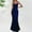 Dark Blue, variant on Tbopshirt Wedding Guest Dresses for Women,Women's Fashion Sleeveless V-Neck Solid Color Strap Dress