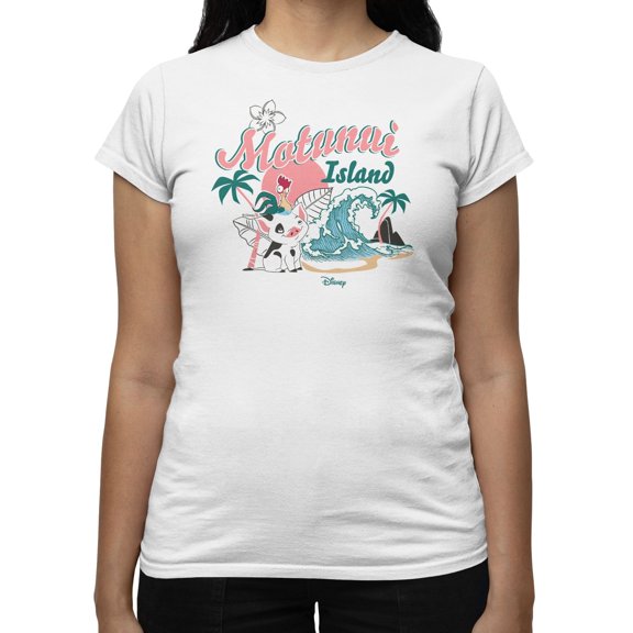 Disney Moana Matunui Island Hei Hei Pua Women's T Shirt (White, S-XXL)