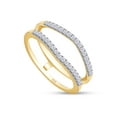 thumbnail image 2 of AFFY 0.33CT Round Moissanite Curved Enhancer Guard Ring for Women in 14K Yellow Gold over Silver-10, 2 of 6