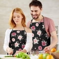 thumbnail image 5 of Pioneer Flower Floral Print Pattern Cotton Linen Apron with Pockets, Waterproof Adjustable, 33x27 Inch for Kitchen, Gardening, BBQ, Salon, 5 of 6