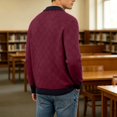 thumbnail image 4 of Men Sweater Knit Tops Blouse Men Autumn Winter Outdoor Daily Casual Long Sleeve Pullover Knitwear, 4 of 6
