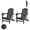 Black, variant on FUNBERRY Folding Adirondack Chairs Set of 2, All Weather HDPE Wood Texture Fire Pit Chairs with Cup Holder for Outdoor