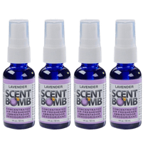 Scent Bomb Air Freshener Spray, 100 % Oil Based Concentrated Air Freshener, Air Freshener Spray for Car, Room, Bathroom and Odor Eliminator, Lavender, 4 Pack