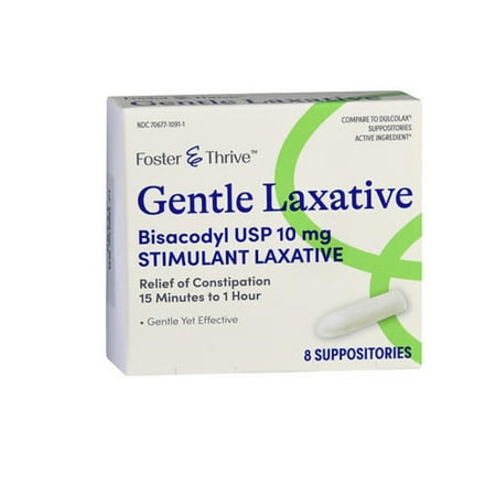 Foster & Thrive 10 mg Bisacodyl Gentle Laxative Suppositories - 8 ct