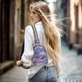 thumbnail image 7 of Stylish Leather Crossbody Bag 8.46x5.9x2.16In Easy To Carry Multi-Purpose Travel Hiking Shopping Fashion Bag Cartoon Purple Cloud, 7 of 7