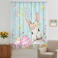 thumbnail image 2 of Turquoise Easter Sheer Curtains 84 Inches Long, Spring Easter Bunny Eggs Floral Wooden Light Filering Curtains, Breathable Simi Curtain Privacy Drapes for Living Room Bedroom Window Treatment, 2 of 9