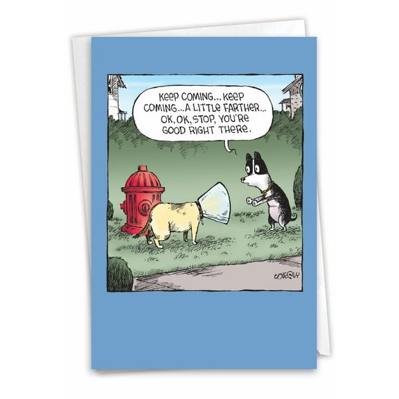 NobleWorks Funny Thank You Paper Card with 5 x 7 Inch Envelope (1 Card) Right Direction C2421TYG