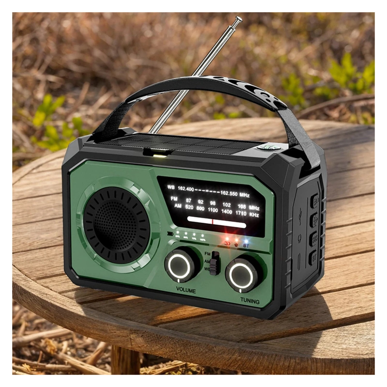 16000mah Emergency Radio Solar Hand Crank Radio With BT LED Flashlight Power Bank SOS Alarm AM/FM Portable Radio