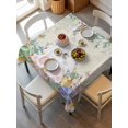 thumbnail image 2 of Cute Easter Bunny Suqare Tablecloth - 54 x 54 Inch, Eucalyptus Leaves Colorful Eggs Beige Waterproof & StainResistant Tablecloth, Washable Oil-proof Table Cover for Dining/Party/Wedding/Buffet, 2 of 9