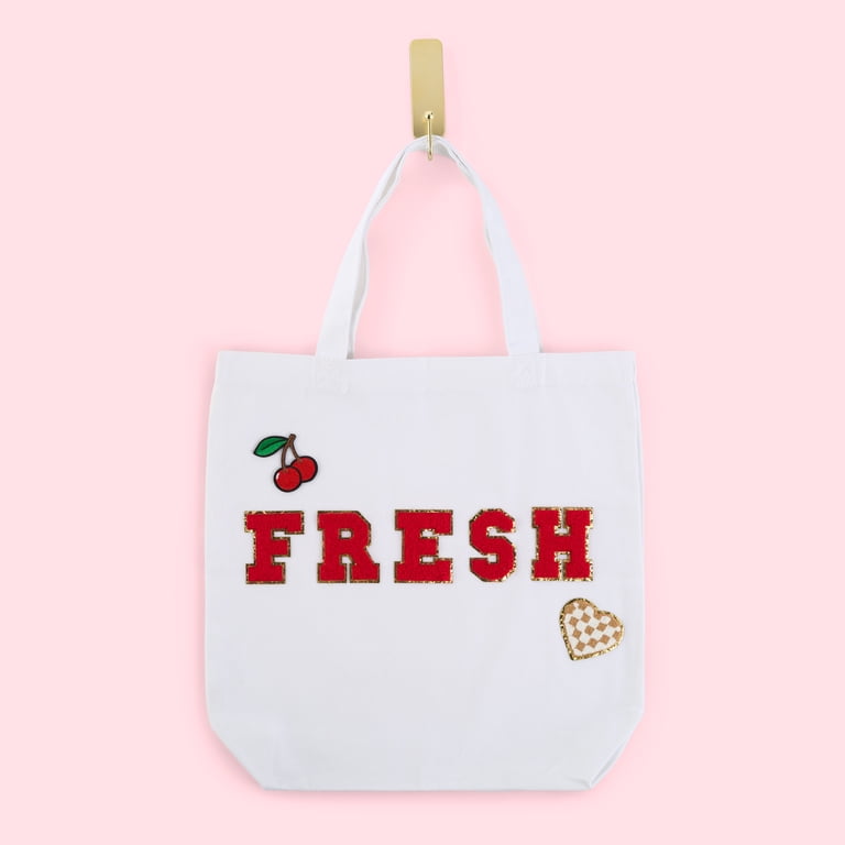 Hello Hobby Large White Canvas Tote Bag with Straps 13.5x13.5x3.5