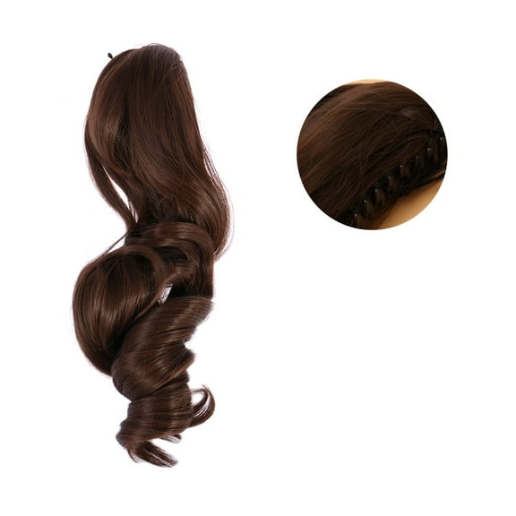 LOLIPPYY Clip Hair Extension Curly Dark Brown 45x8x3cm 1 Piece for Daily Use and Everyday Wear